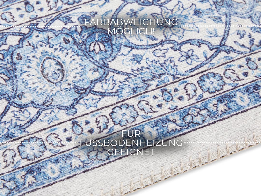 ELLE DECORATION Teppich Keshan Maschad | Blau