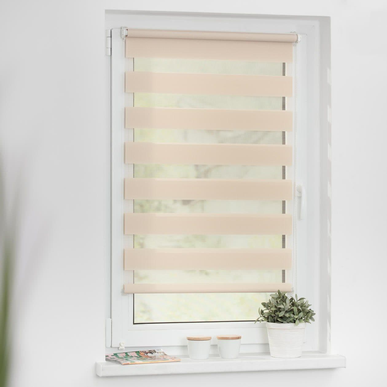 LICHTBLICK ORIGINAL Doppelrollo Duo Rollo Klemmfix | Beige
