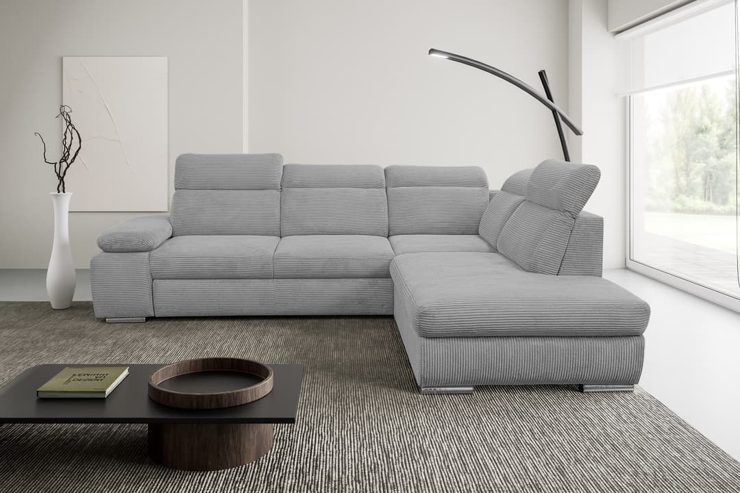 WERK2 Ecksofa Alicante Cord | Grau