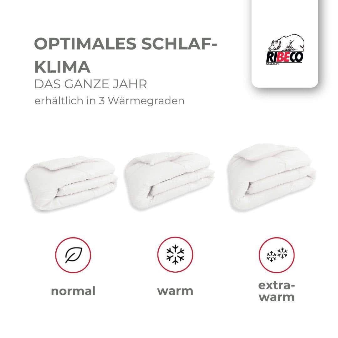 RIBECO Federbettdecke Laram | Weiß