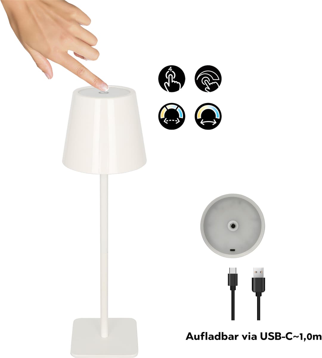 OTTO home LED Tischleuchte Merrin | Weiß