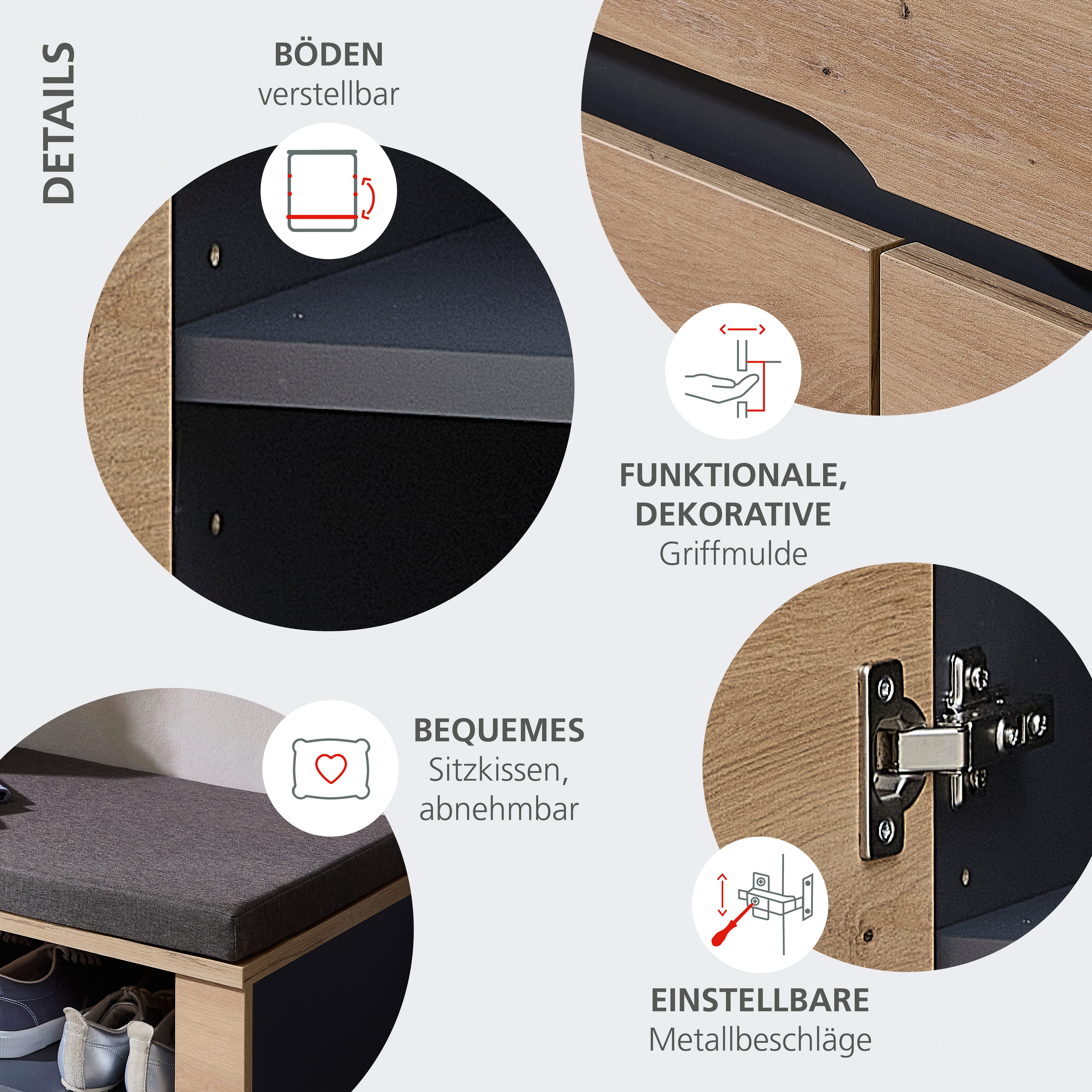 OTTO home Regal Bergen Garderobenpaneel | Holztöne 4