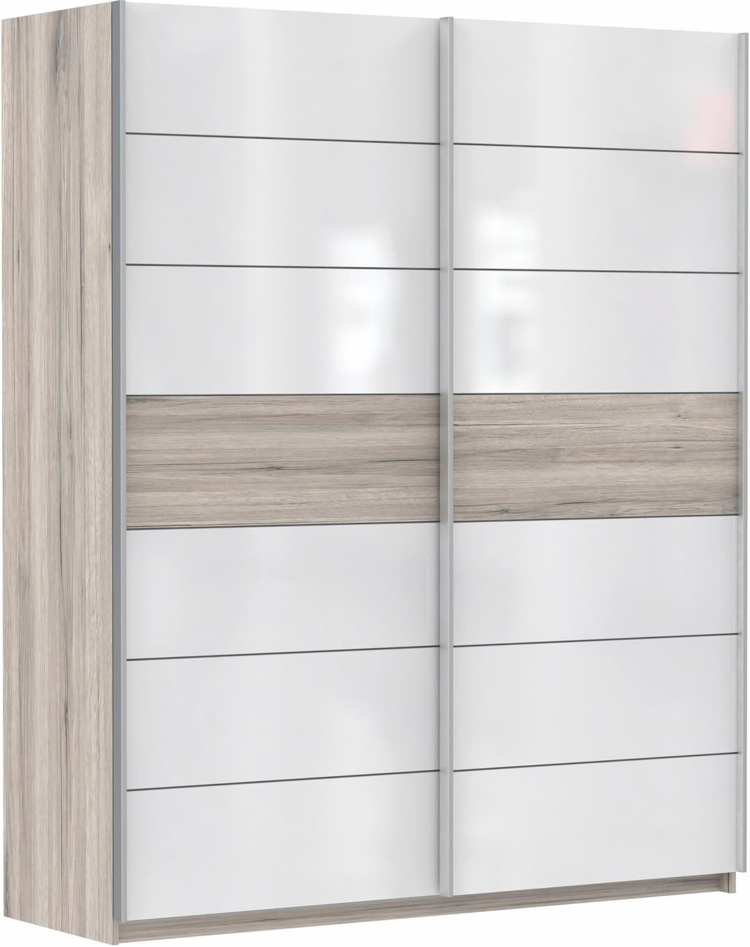 FORTE Schwebetürenschrank Rondino | Weiß