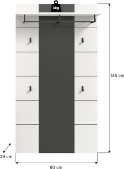 Home affaire Garderobenpaneel REHAT | Grau