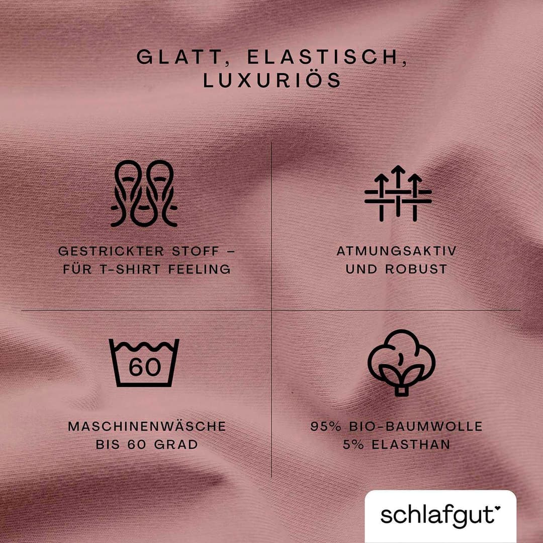Schlafgut Spannbettlaken PREMIUM Mako-Zwirn-Jersey | Lila