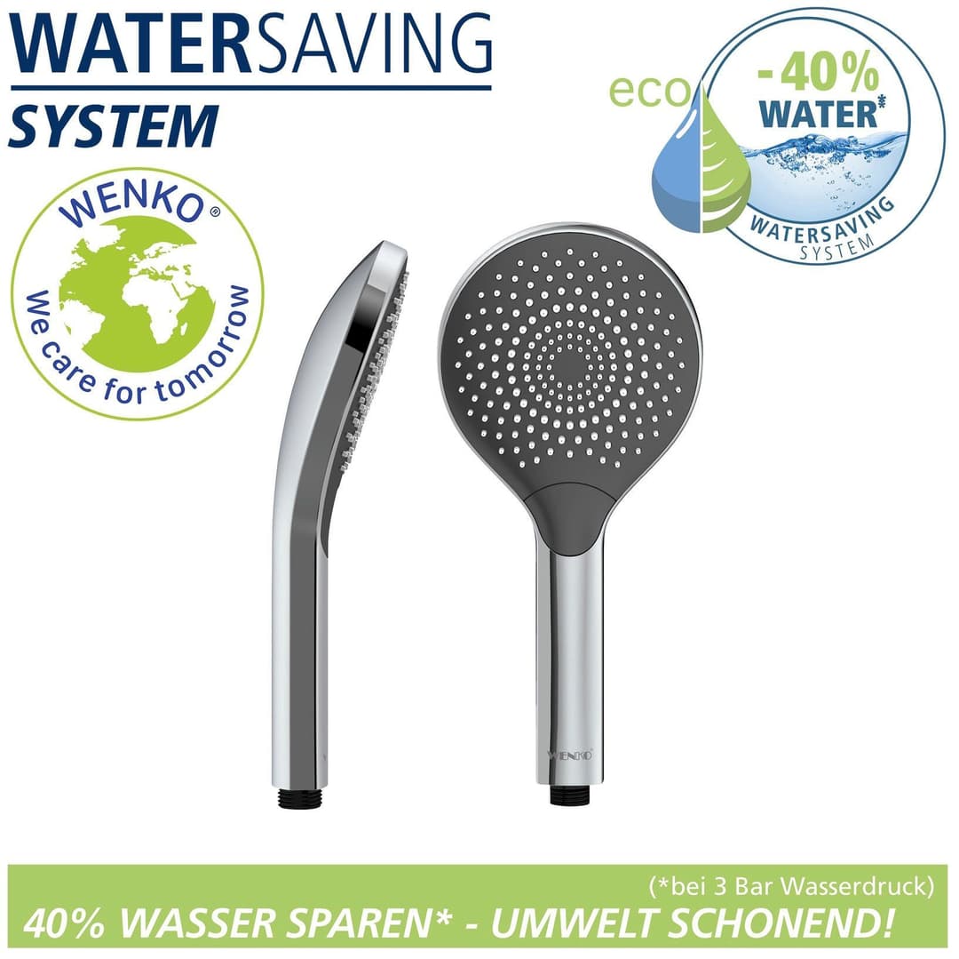 WENKO Handbrause Watersaving | Grau