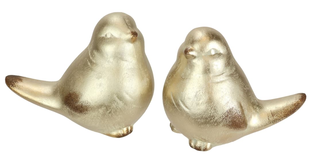 I.GE.A. Dekofigur Vogel aus Keramik | Gold
