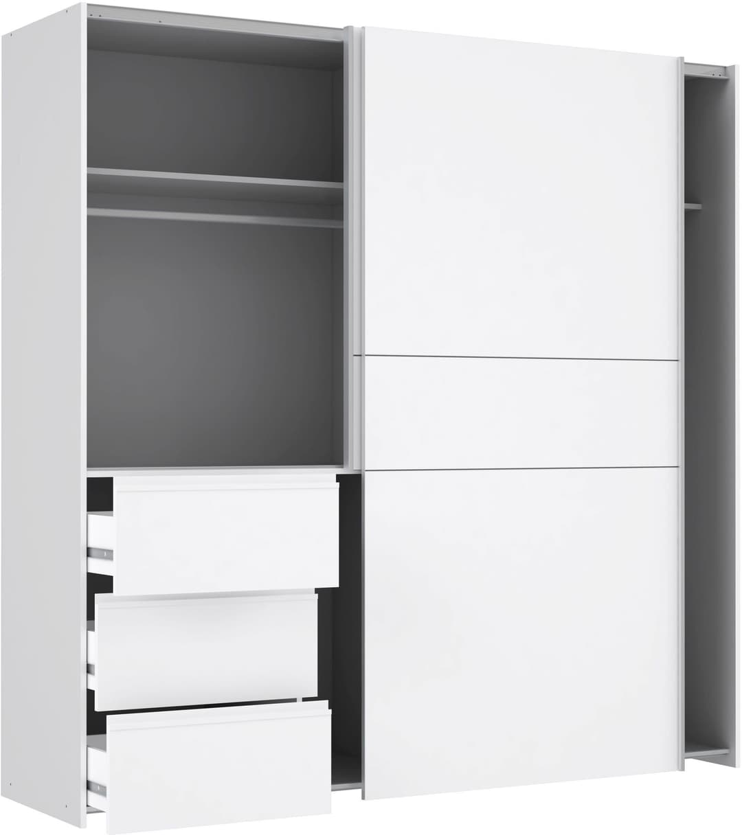FORTE Winn Schwebetürenschrank | Weiß