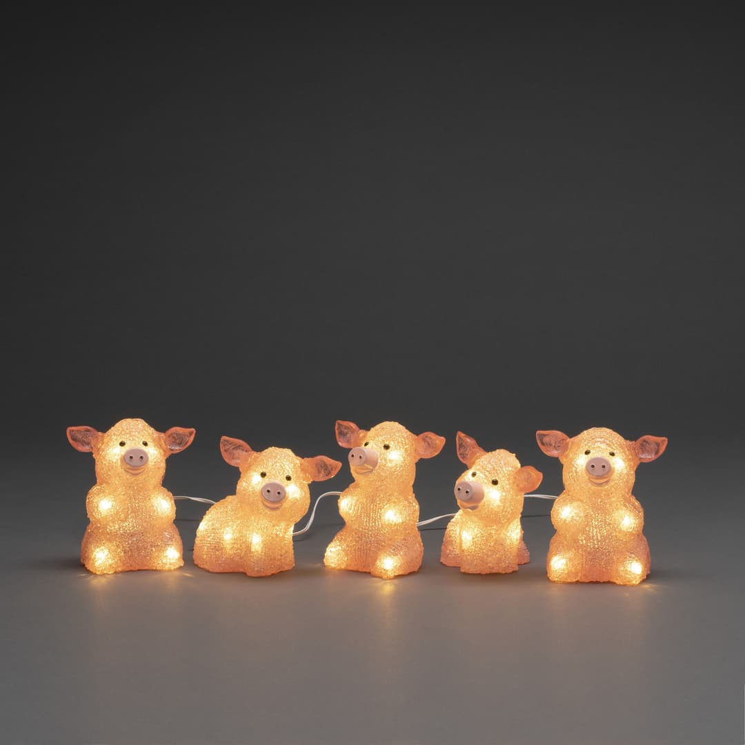 Konstsmide LED-Lichterkette Schweine | Pink