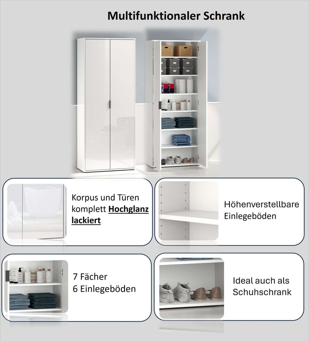 Home affaire Mehrzweckschrank JOLLY | Weiß