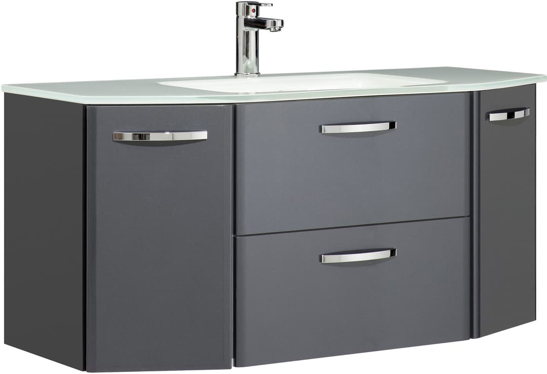 Saphir Quickset 327 Badmöbel-Set | Schwarz