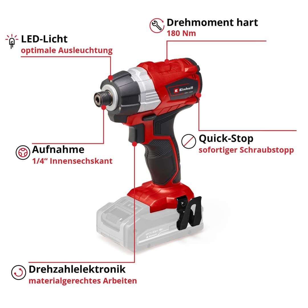 Einhell Akku-Schlagbohrschrauber TP-CI 18 Li Brushless Solo | Rot