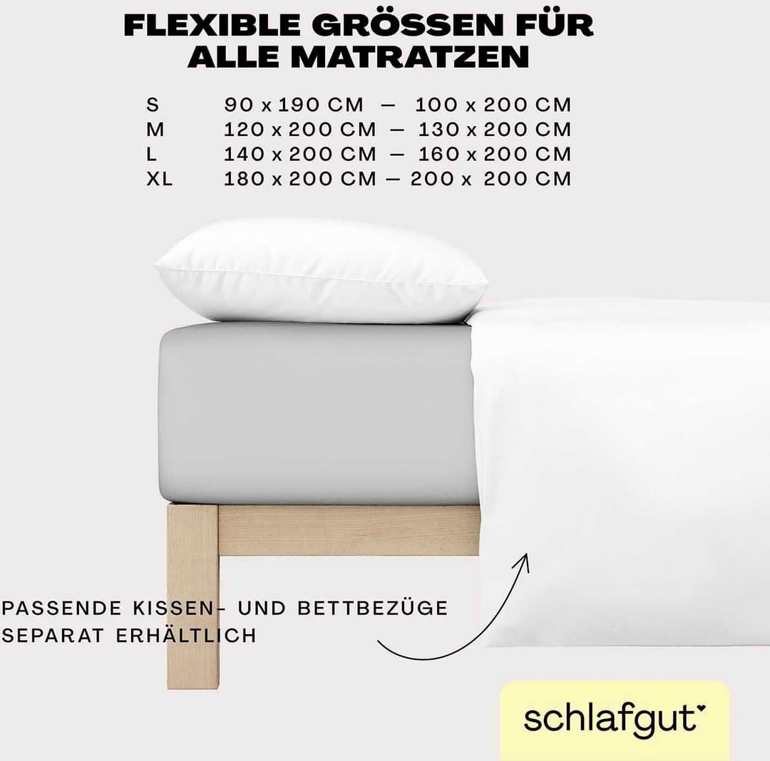 Schlafgut Spannbettlaken EASY JERSEY | Grau