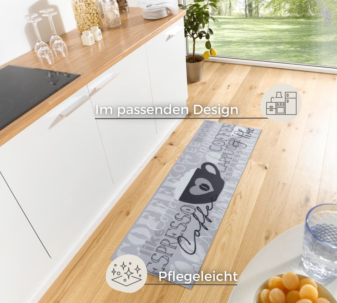 HANSE Home Küchenläufer I Like Espresso | Grau