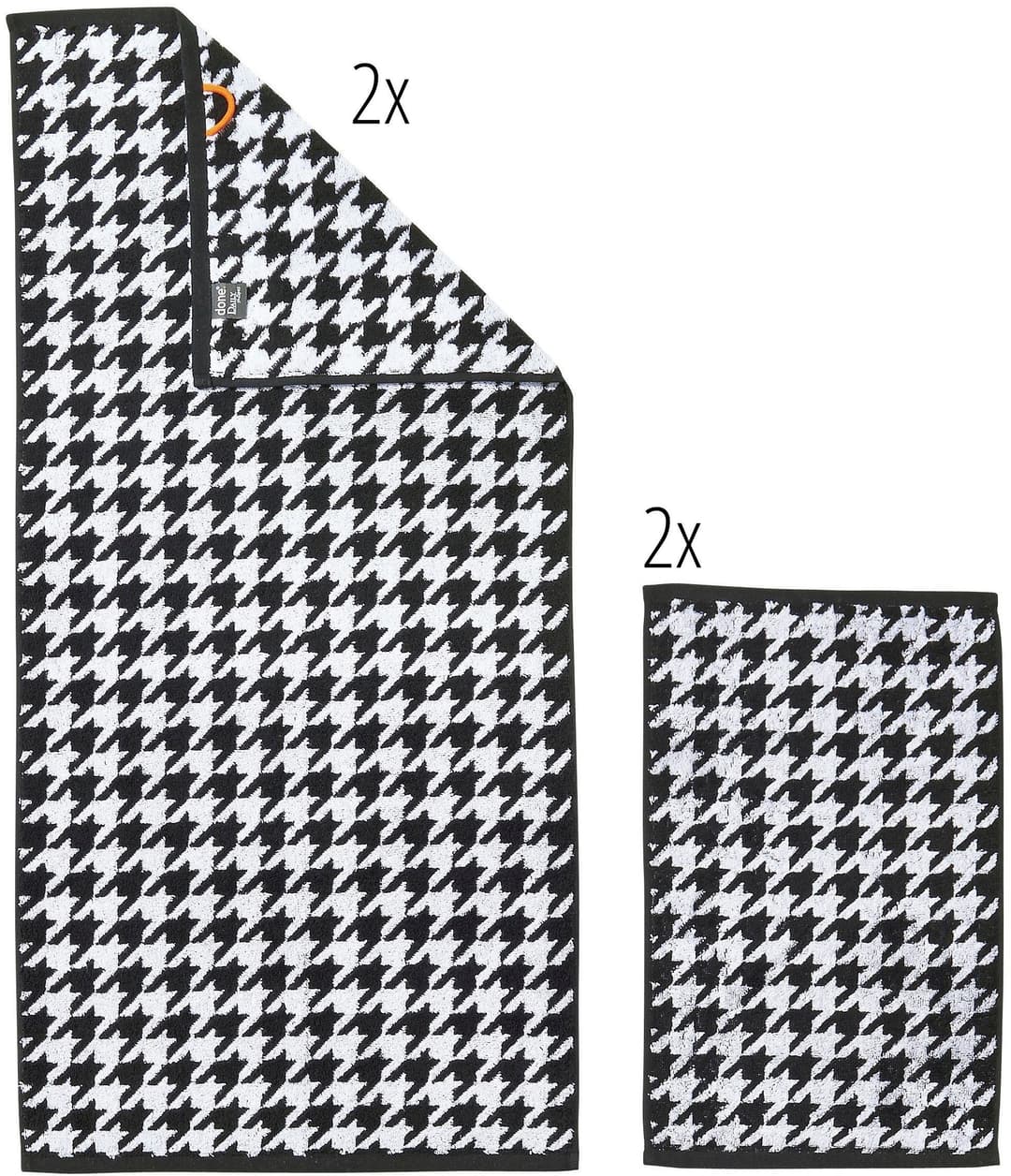 done.® Handtuch Set Daily Shapes Bird | Schwarz