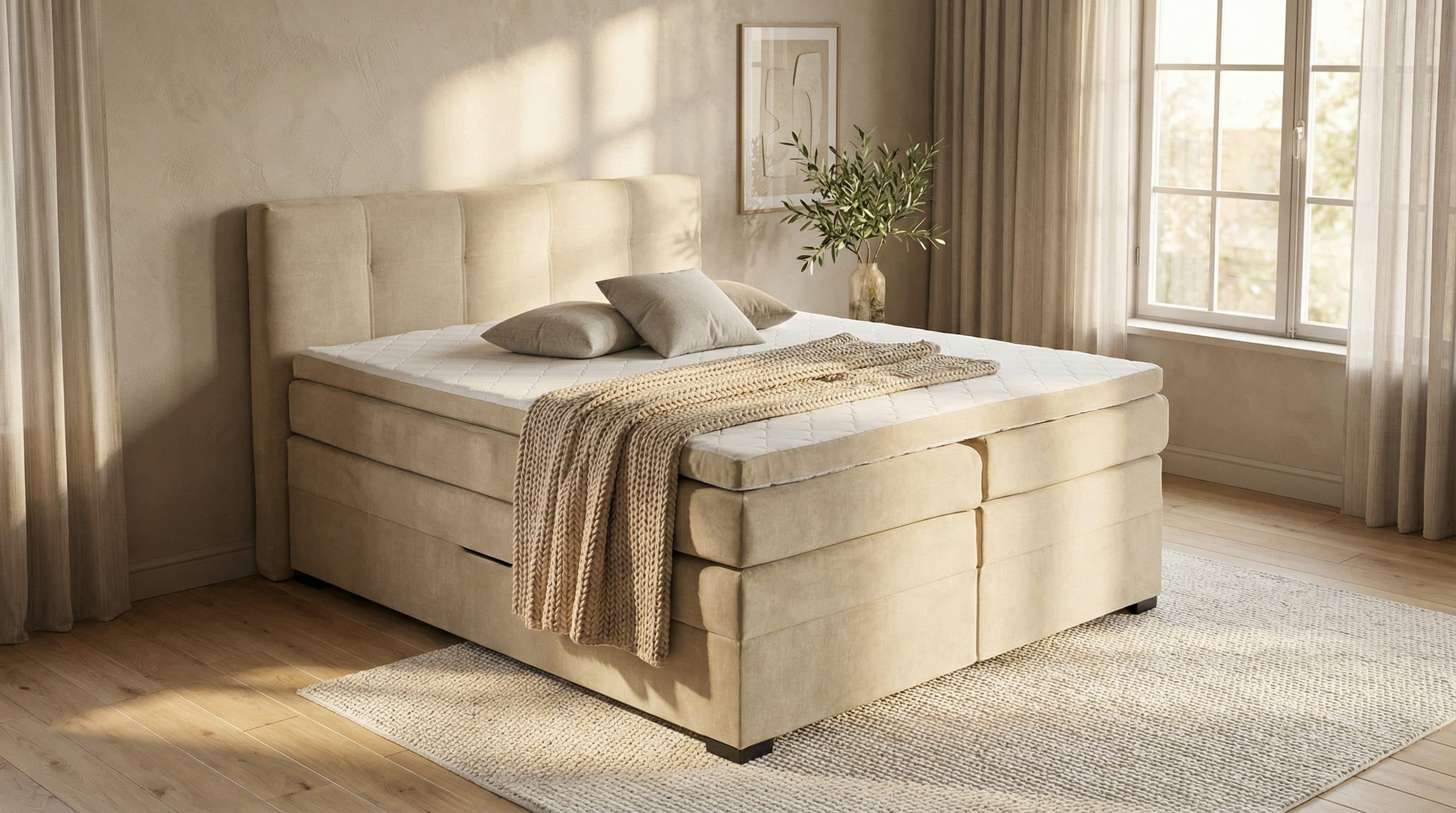 ED EXCITING DESIGN Boxspringbett Fanes | Beige
