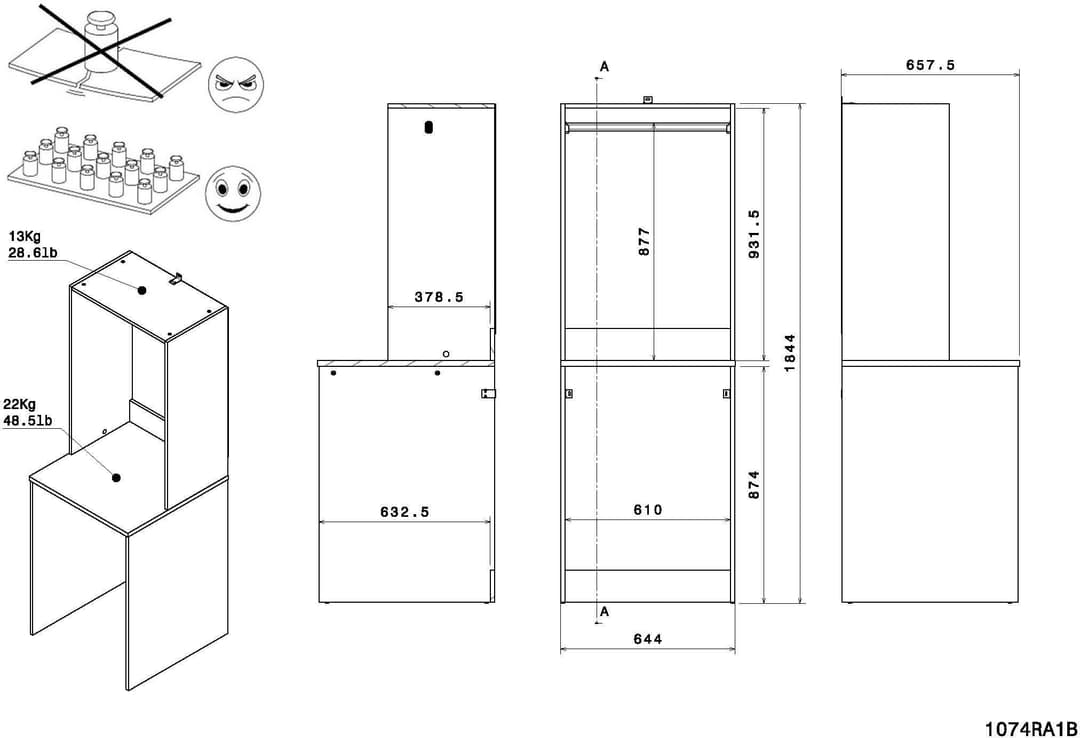 Parisot Mehrzweckschrank-Set Laundry 4 | Weiß