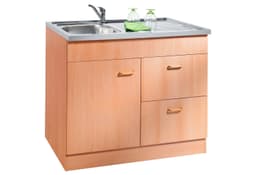 KOCHSTATION Spülenschrank KS-Elster Breite 100 cm | Holztöne