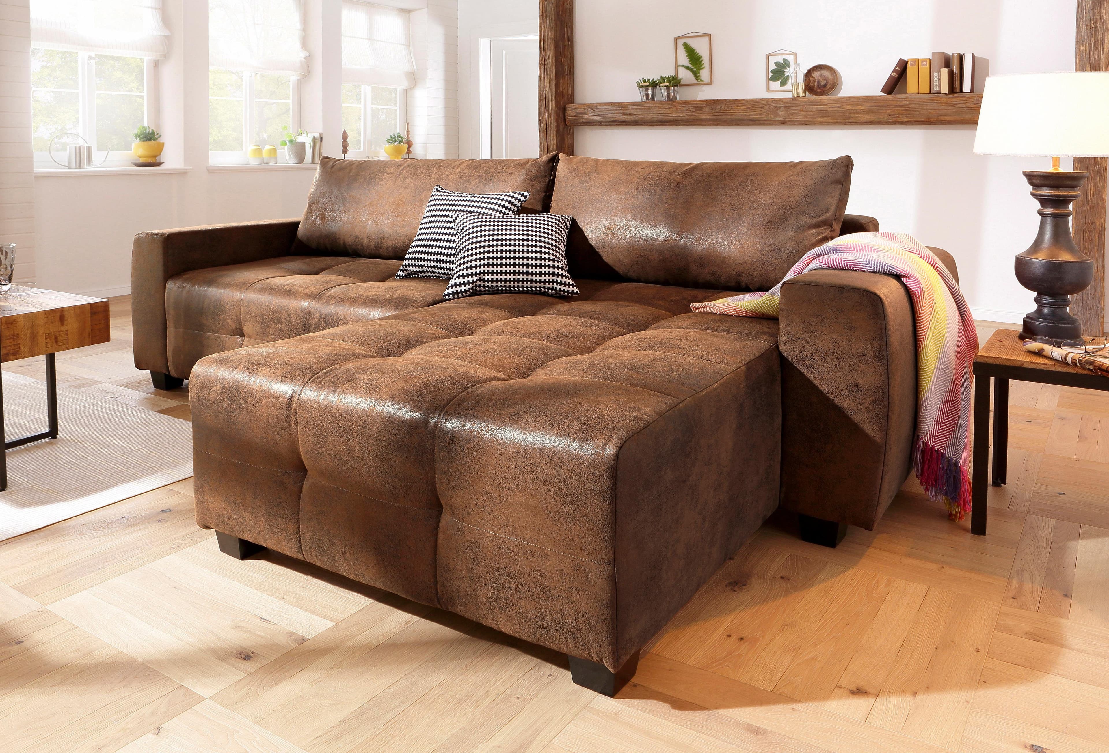 Home affaire Ecksofa Bella L-Form | Braun