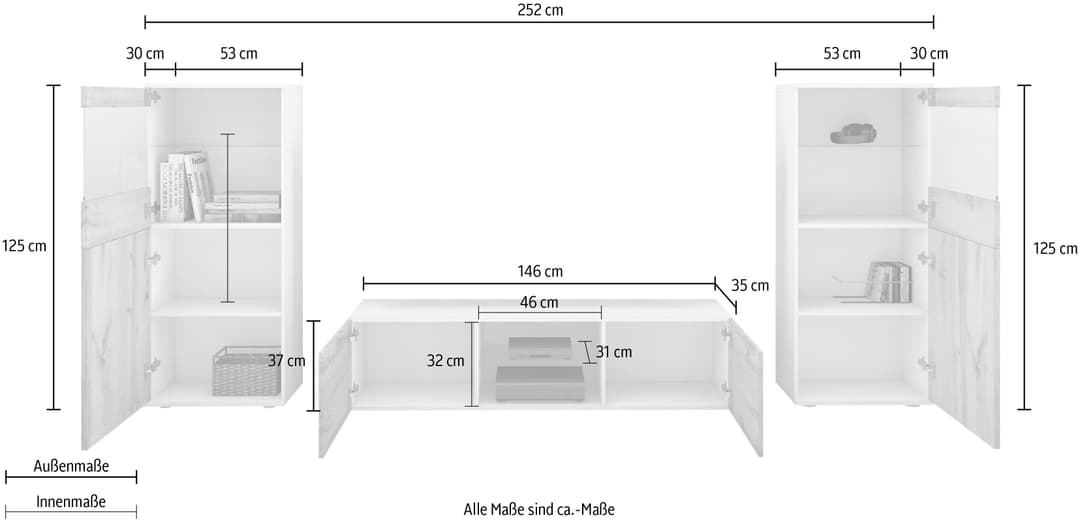 borchardt Möbel Wohnwand Scala | Beige