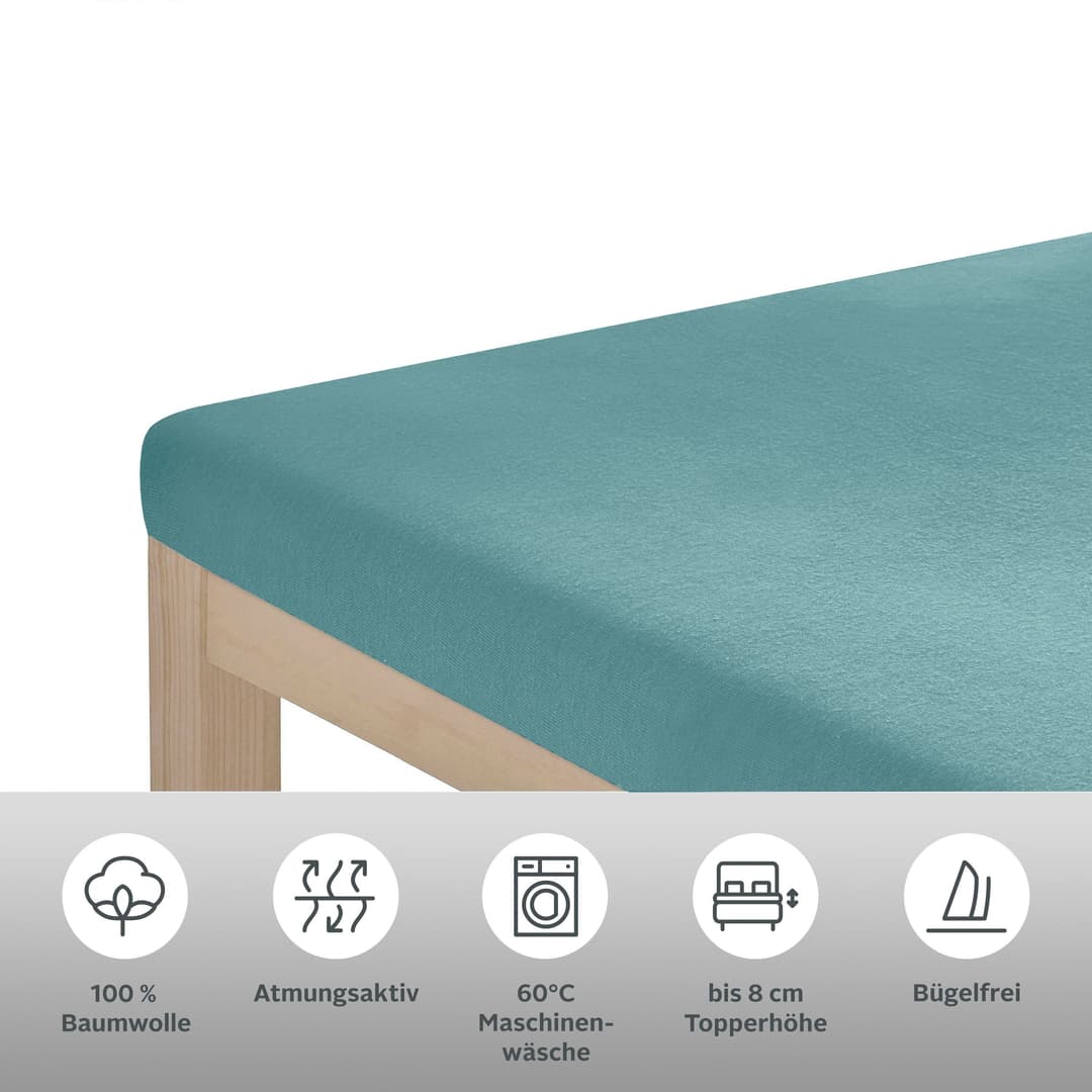 OTTO home Spannbettlaken Physalis Topper COMFORT | Türkis