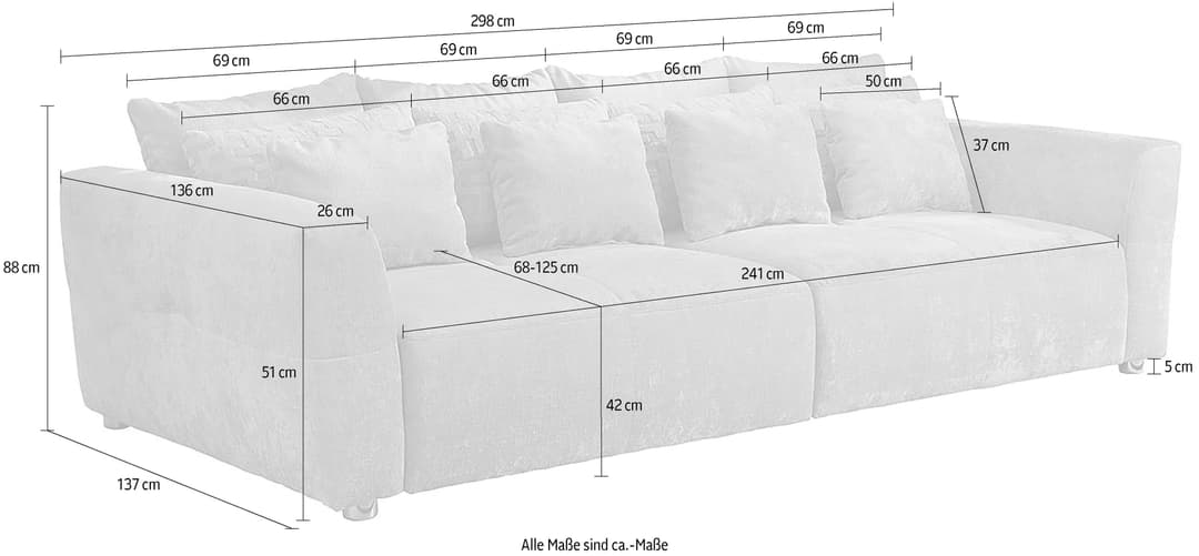 Jockenhöfer Gruppe Big-Sofa Gulliver | Beige