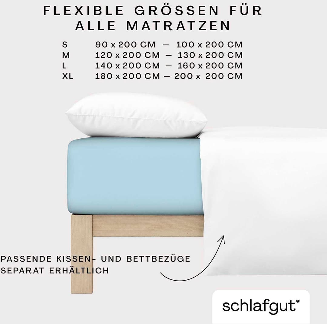 Schlafgut Spannbettlaken CASUAL | Blau