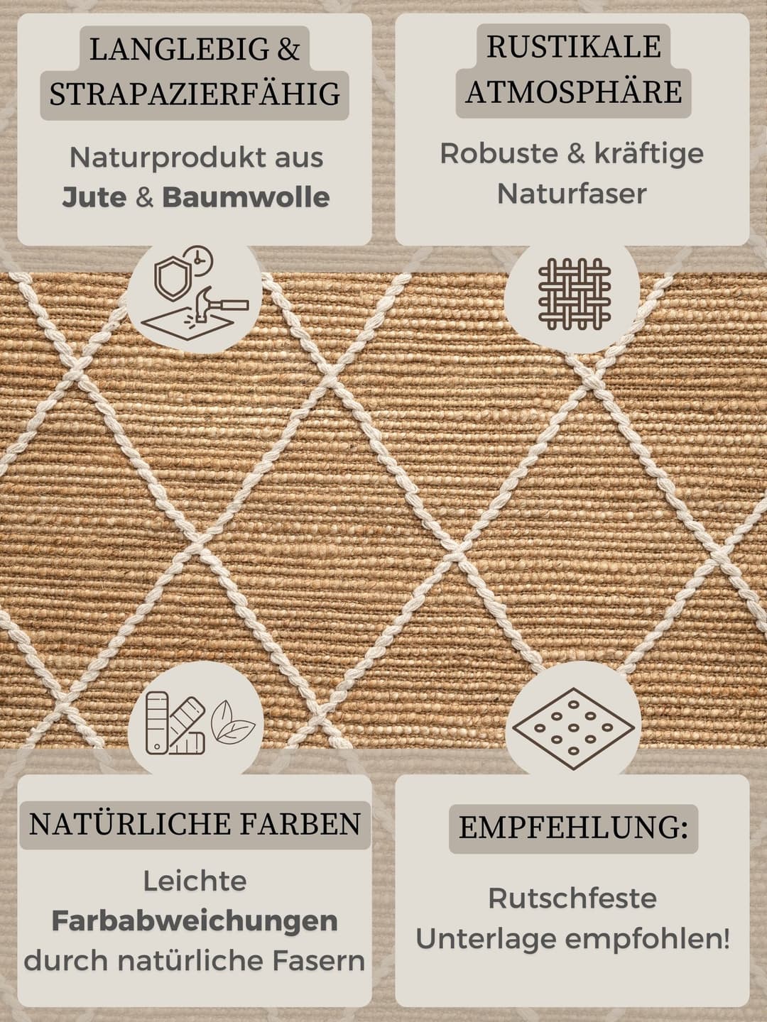 HANSE Home Teppich Kunu Juteteppich | Beige