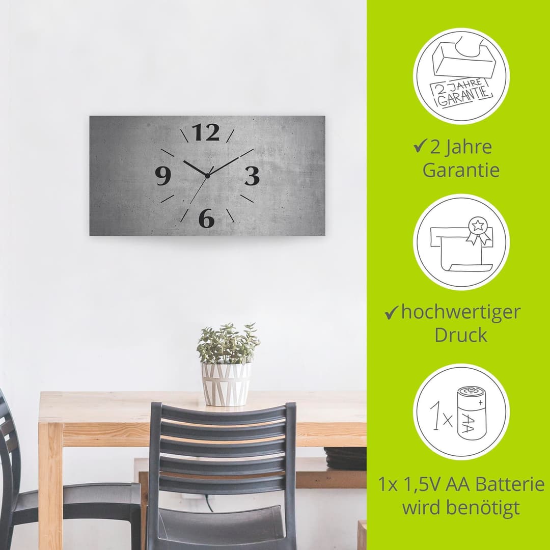 Artland Wanduhr Grauer Beton | Grau
