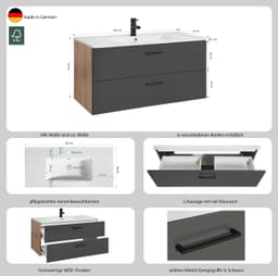 welltime Waschtisch Trento | Braun