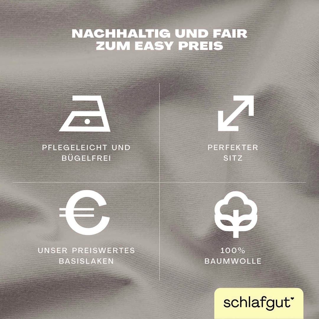 Schlafgut Spannbettlaken EASY JERSEY | Beige