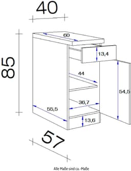 Flex-Well Unterschrank Samoa | Holztöne