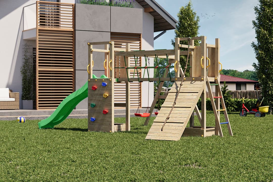 FUNGOO Spielturm Maxi Funny Exposure | Holztöne