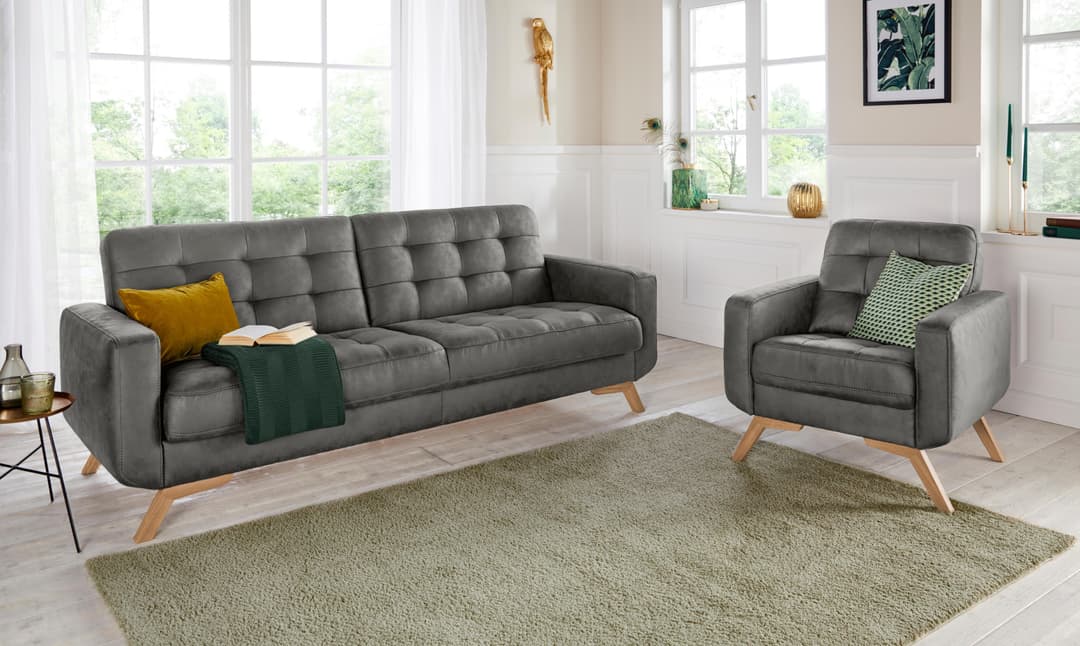 exxpo - sofa fashion 3-Sitzer Fiord | Grau