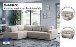 COTTA Ecksofa Jade L Form | Schwarz