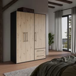 FORTE Mokkaris Kleiderschrank | Holztöne