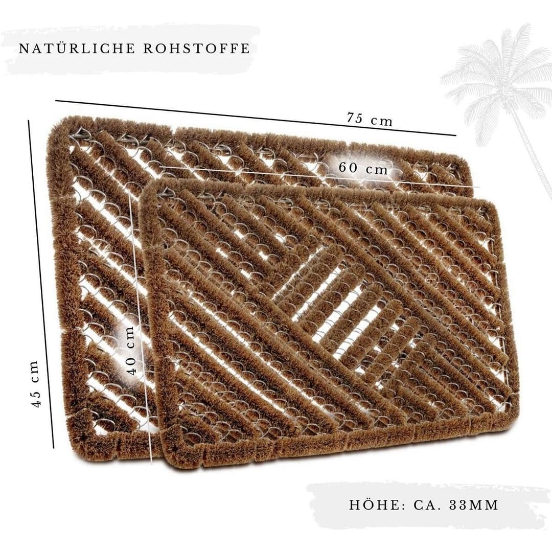 HANSE Home Fußmatte Grid Brushes Mat | Braun