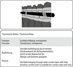 GARDINIA Gardine Schal mit Gardinenband Voile Uni | Weiß