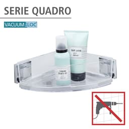 Wenko Eckregal Vacuum-Loc Quadro, 1 Etage | Silber
