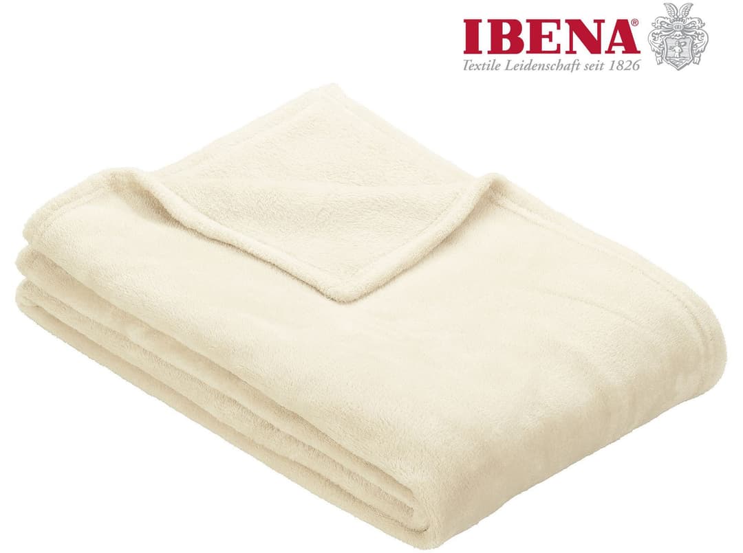Wohndecke Uni Fleecedecke Olbia | Beige