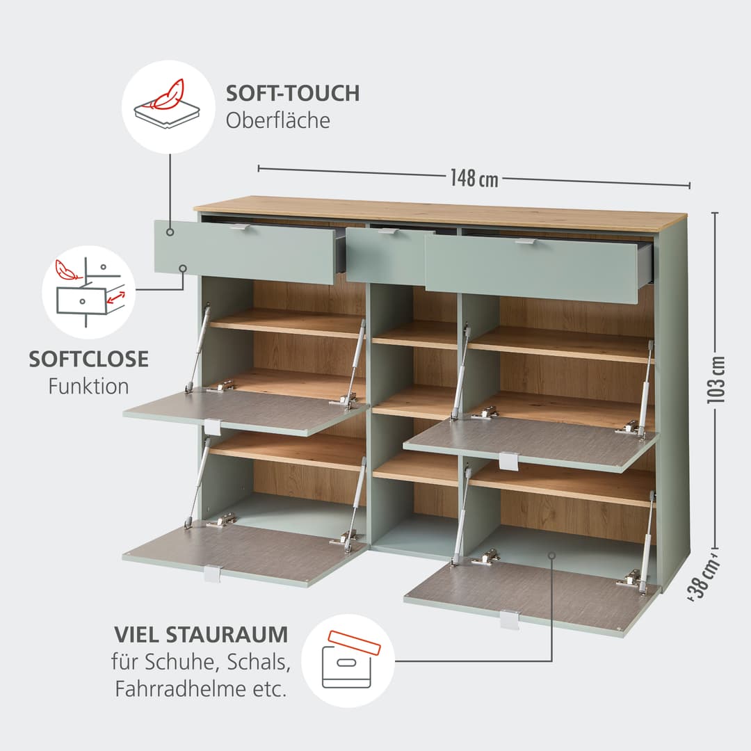 Innostyle Schuhschrank Bari | Grün