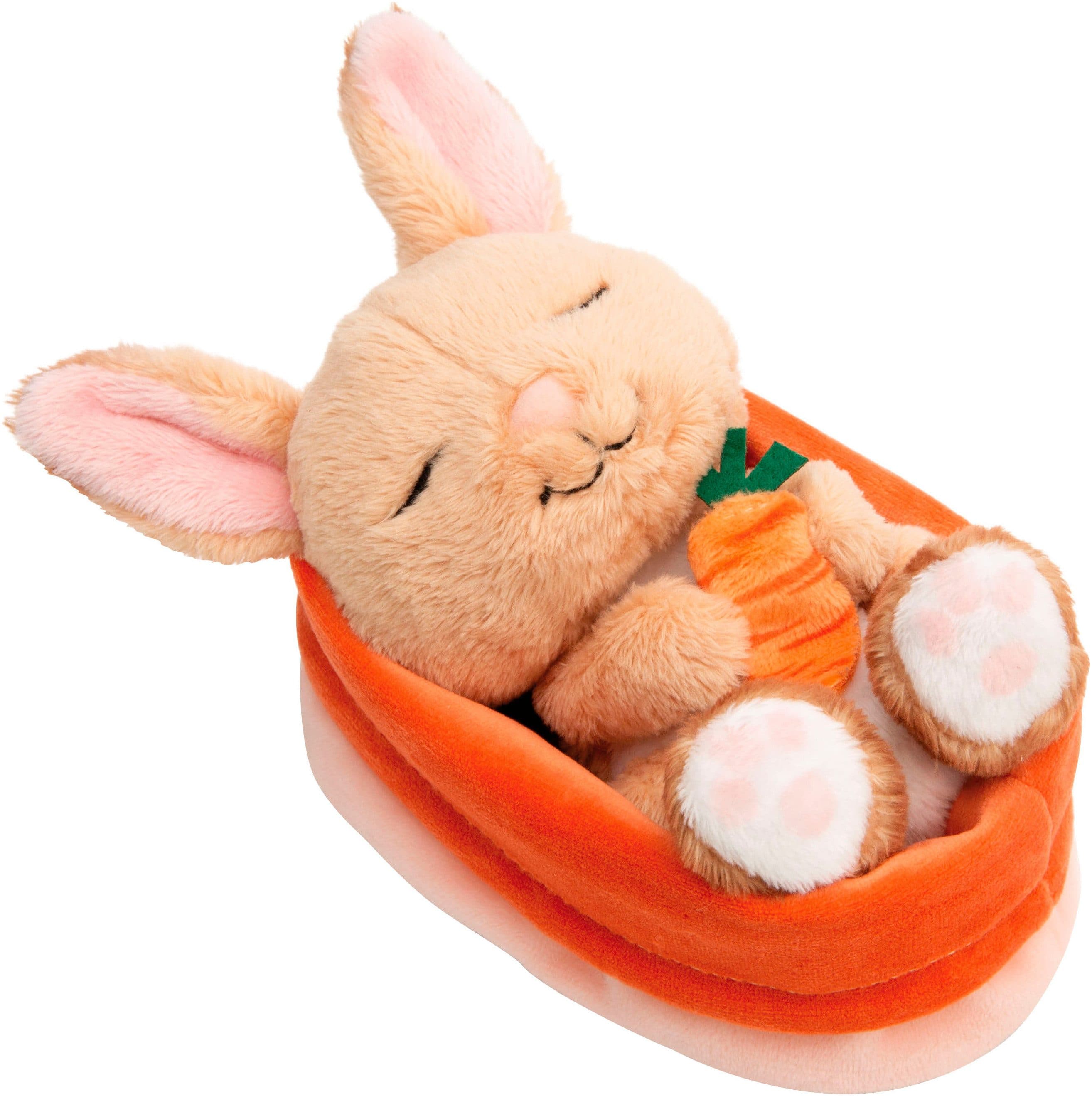 Nici Kuscheltier Sleeping Pets GREEN, Hase 12 cm, schlafend im | Braun