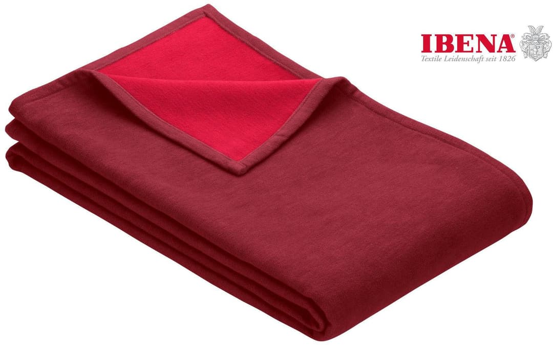 IBENA Wohndecke Cotton Pur | Rot