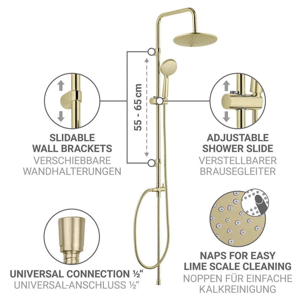 WENKO Duschsystem Young Line | Gold
