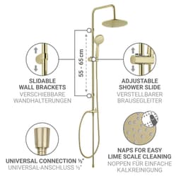 WENKO Duschsystem Young Line | Gold