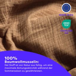 Wolkenfeld Premium Musselin Bettwäsche | Braun