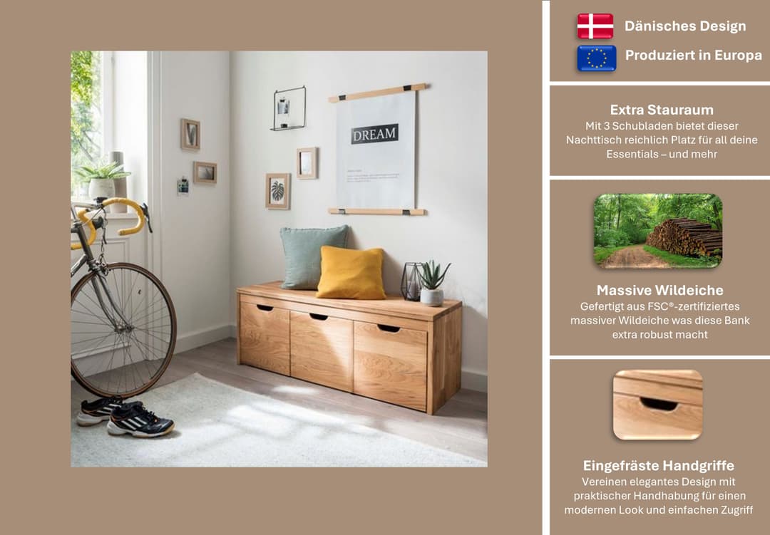 Home affaire Schuhbank Dura | Holztöne