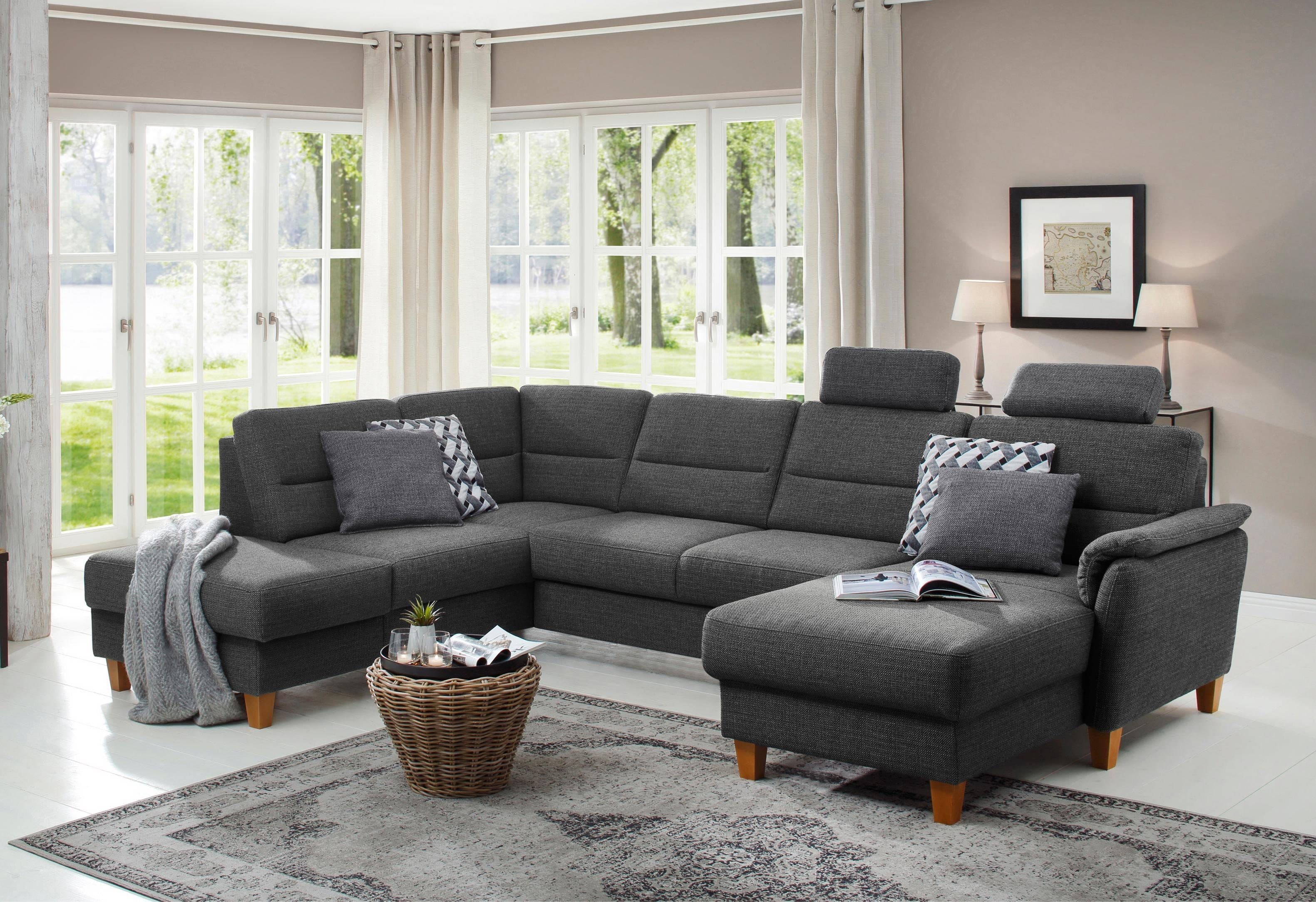 Home affaire Wohnlandschaft Palmera U-Form | Grau