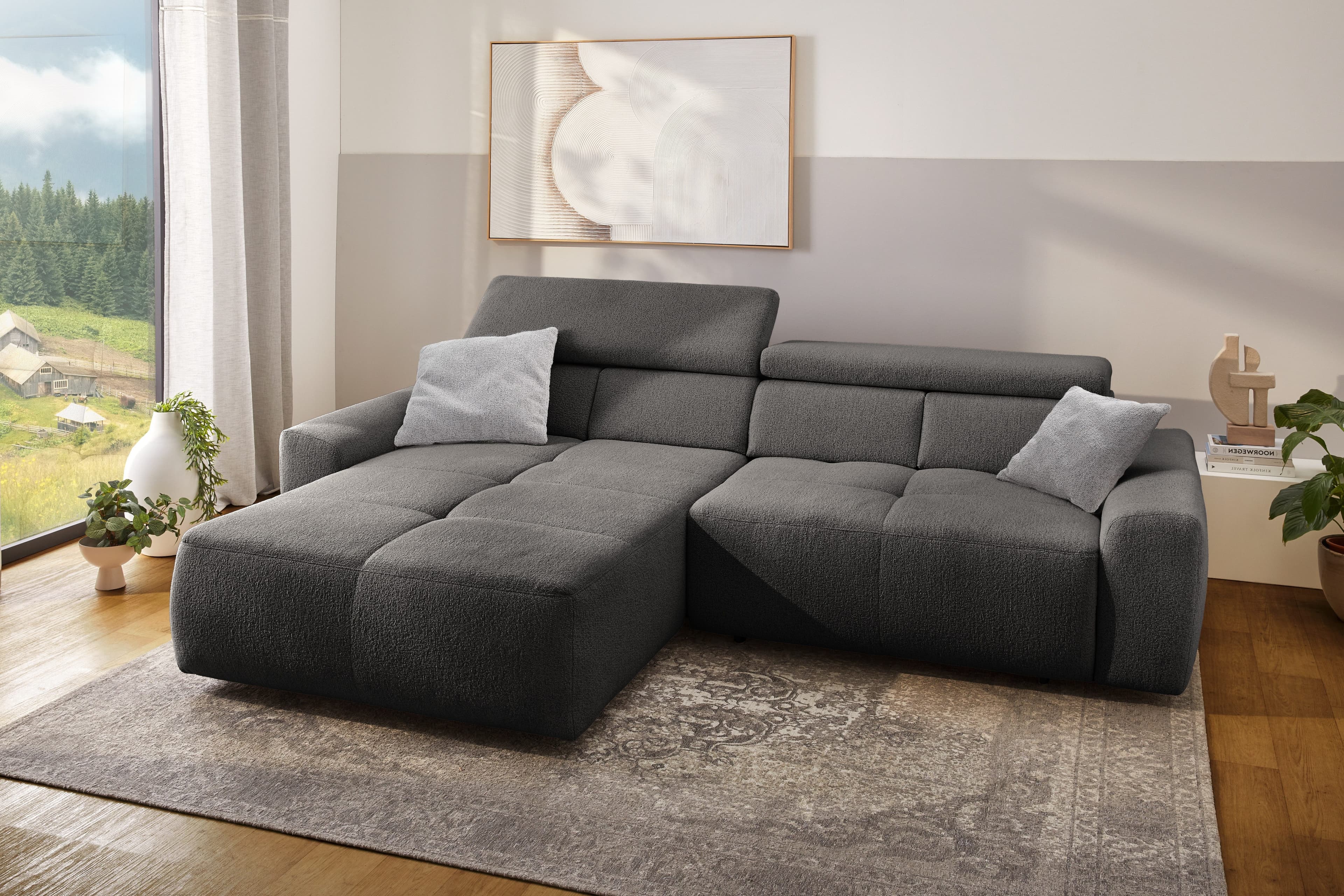 Jockenhöfer Gruppe Ecksofa Unos L-Form | Grau