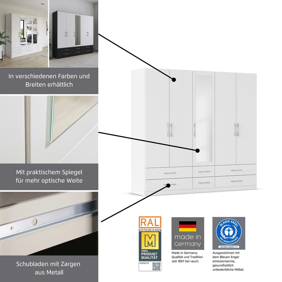 rauch Kleiderschrank HERSBRUCK | Weiß